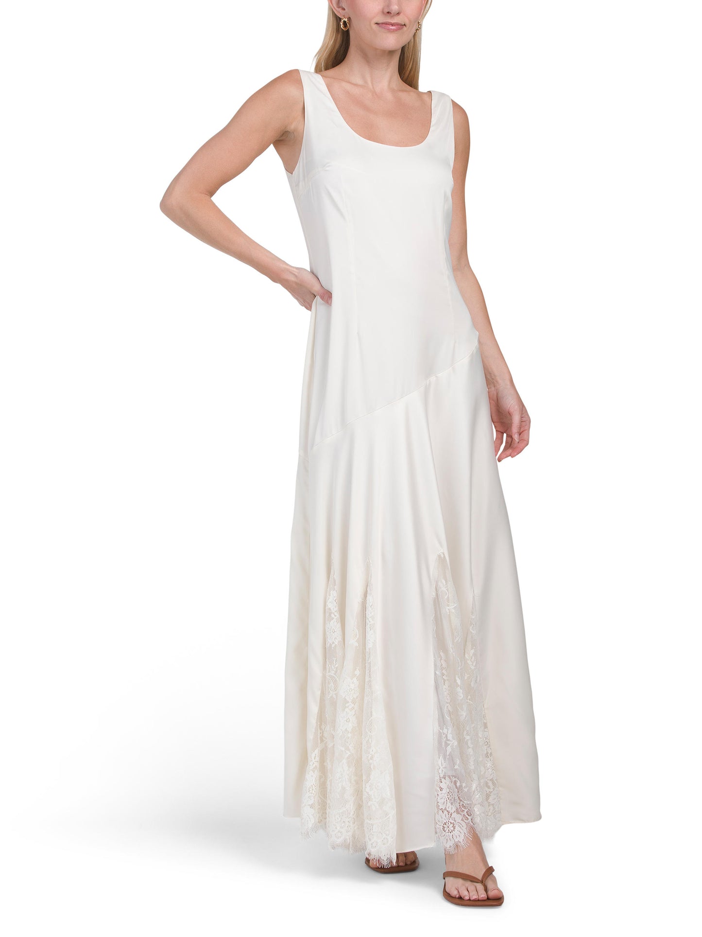 ENDLESS ROSE Dantel Satin Maxi Geyim