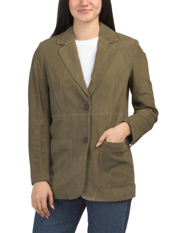 MAGASCHONI Süet Oversize Gödəkçə