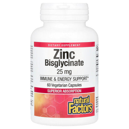 Natural Factors Zinc Bisglycinate 25 Mg 60 Vegetarian Kapsula