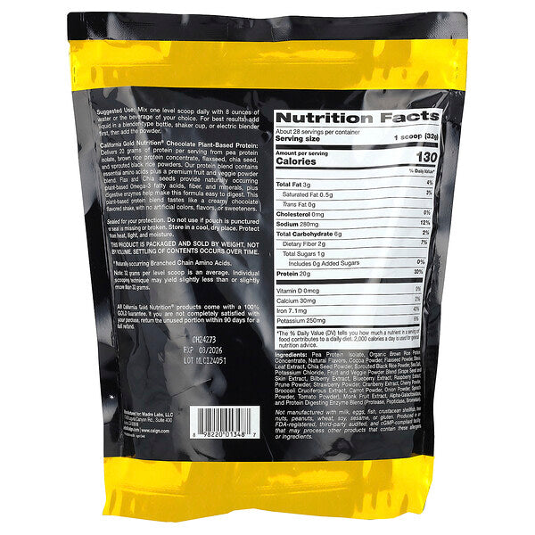 California Gold Nutrition Sport Bitki Əsaslı Protein Şokolad
