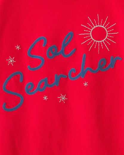 Carter's Qız 'Sol Searcher' Üstü - Qırmızı