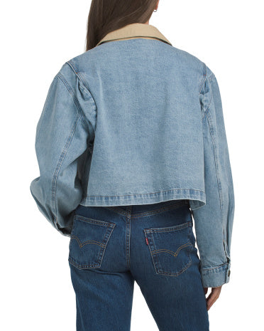 BLANK NYC Qısaldılmış Denim Çiftlik Gödəkçəsi