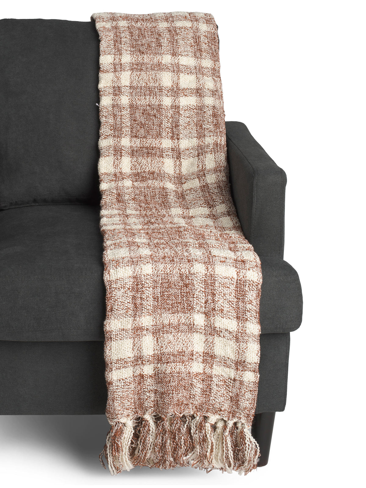 SAFAVIEH Toxunma Tartan Örtü Saçaqlı Örtü