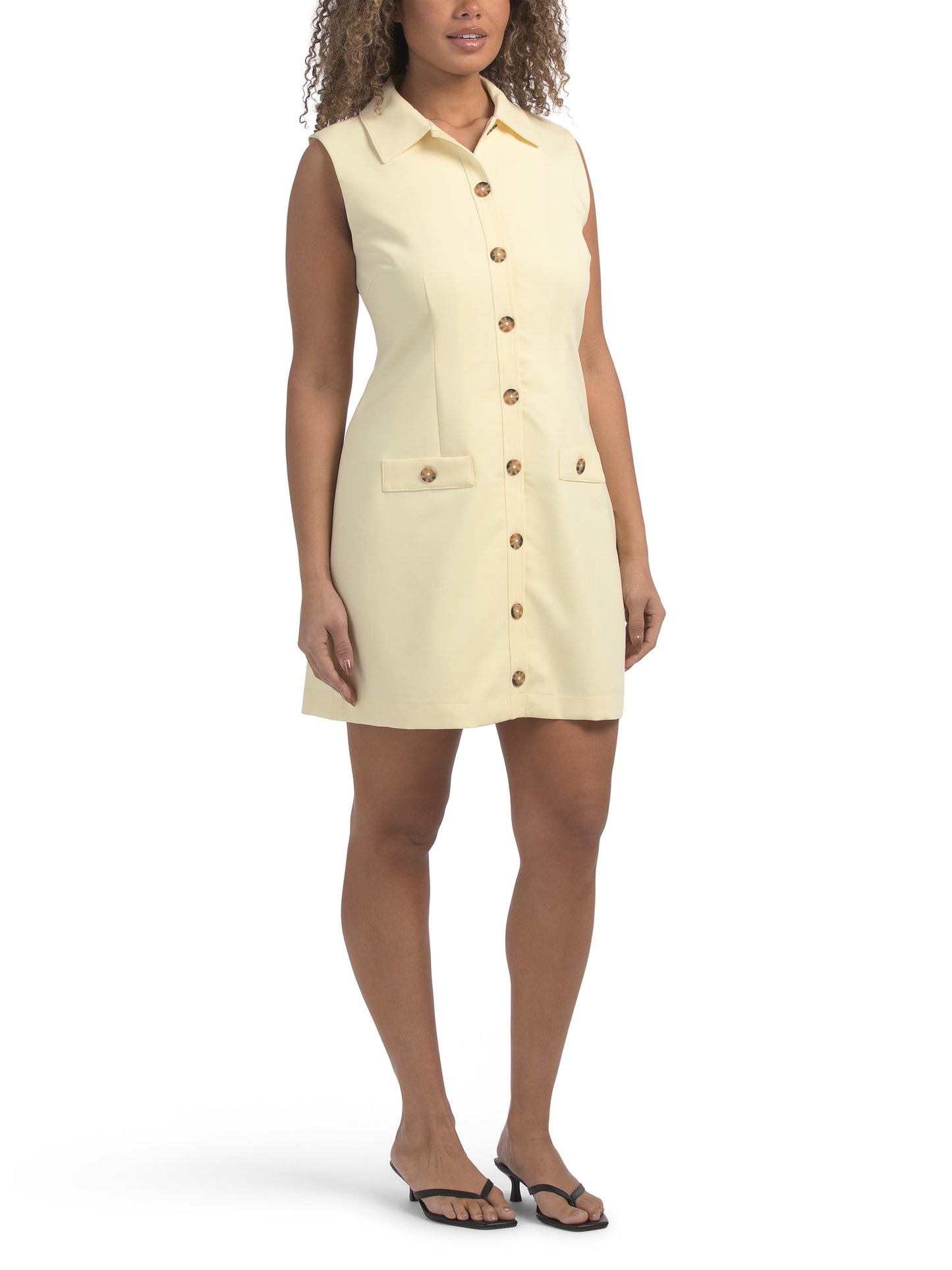 FRENCH CONNECTION Azra Twill Kolsuz Düymə Mini Geyimi