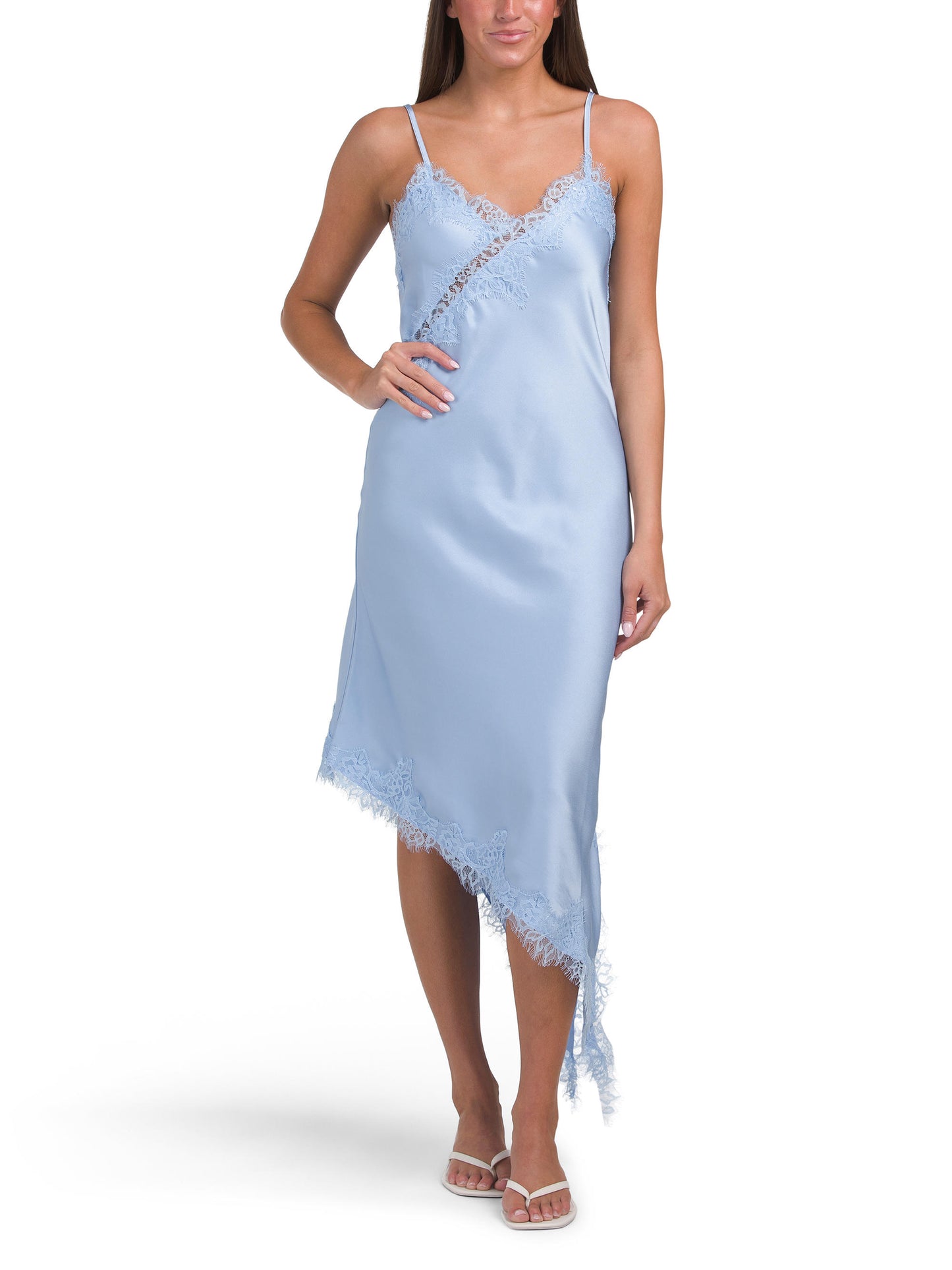 PAPERHEART Dantel Saten Slip Midi Geyim