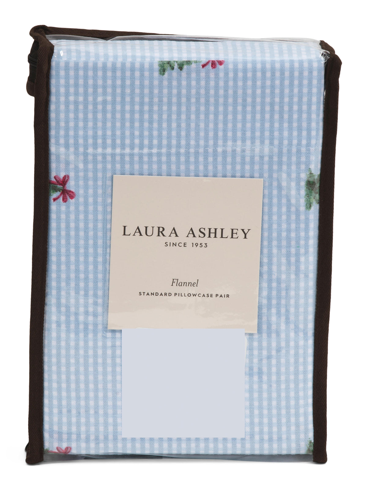 LAURA ASHLEY Gingham Holiday Tree Flanel Yastıq Örtüyü Dəsti