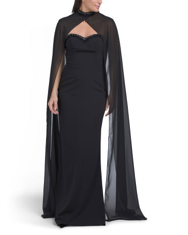 TERANI COUTURE Askısız Pelerin Qiyafəti