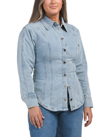VIGOSS Dikiş Detaylı Denim Gödəkçə