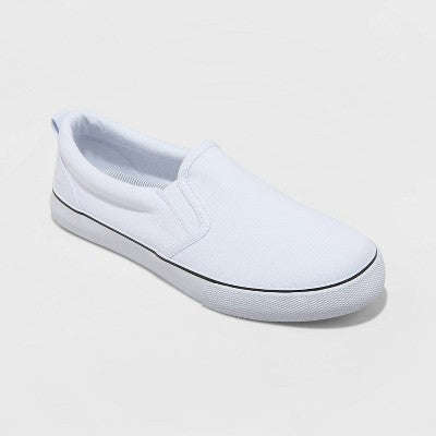 A New Day Millie Qadın Geniş Eni Twin Gore Slip-On Krossovkası Ağ 8W YoxYox