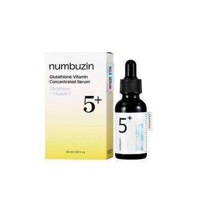 numbuzin No.5+ Glutatyon Vitamin Konsentrat Üz Serumu - Səyahət Ölçüsü - 1.01 fl oz: Qaranlıq Ləkə Azaldılması, Parlaqlıq, E və C Vitamini İçərir YoxYox
