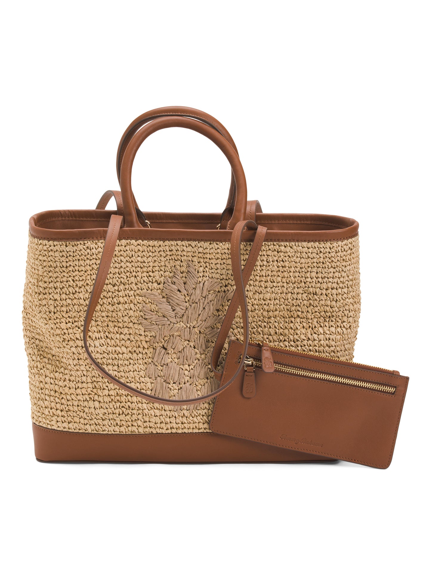 TOMMY BAHAMA Raffia Tote Pouch ilə