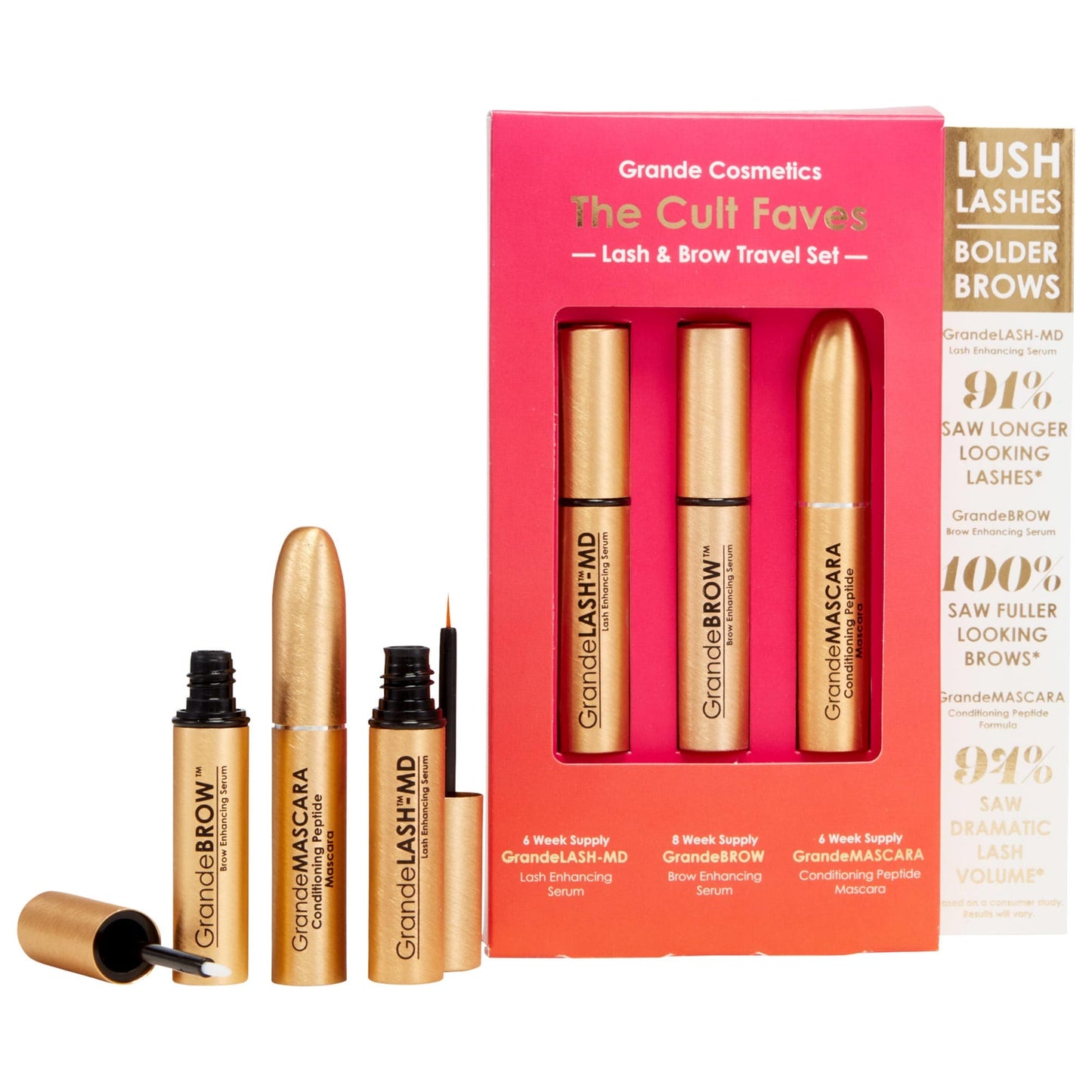 Grande Cosmetics Mini Cult Faves Kirpik və Qaş Serumu Dəsti