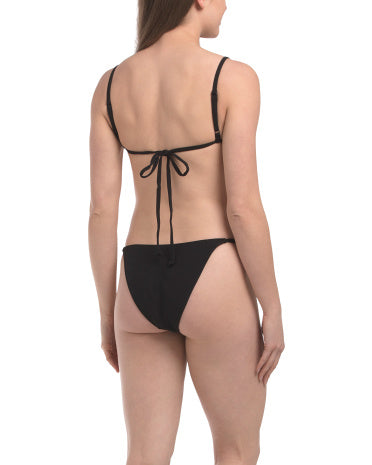 WILO Boncuklu Nervürlü Üçgen String İki Parçalı Bikini