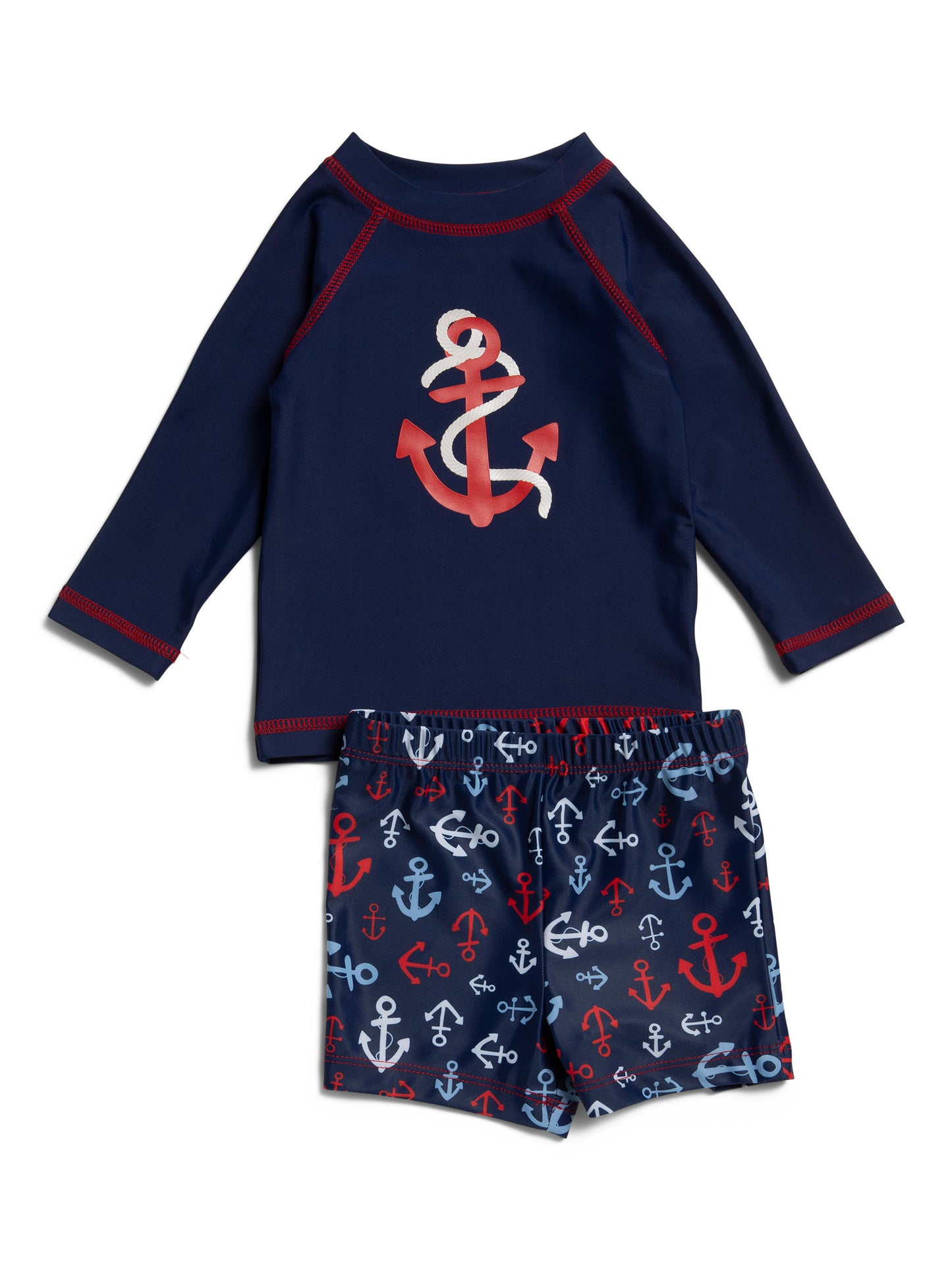 LITTLE ME Körpə Oğlan 2 Parçalı Якорь Rashguard Dəsti