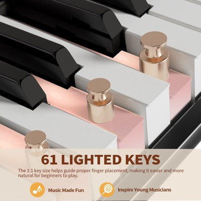 SUGIFT 61 Tuşlu İşıqlı Elektron Klaviatura Piyano Seti LCD Ekran ilə