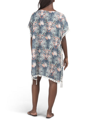 AQUA BLU Ipək Qarışıq Kaftan Mini Geyim