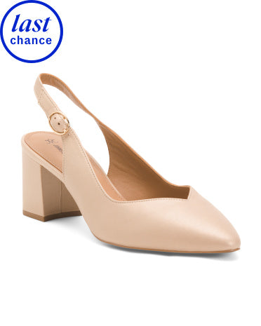 JOHNSTON AND MURPHY Leather Vicki Comfort Slingback Pumps