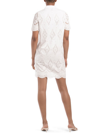 Qısa Tərəvəzli Yaxası Düymə Bağlamalı Işlemə Detallı Mini Geyim