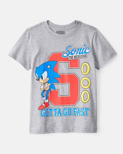Carter's Oğlan Sonic The Hedgehog Qısa Kollu Grafik Köynəyi - Boz