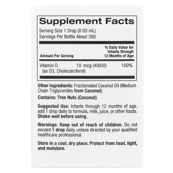 California Gold Nutrition Uşaq Vitamin D3 Damcıları 10 Mcg 400 Iu 10 Ml