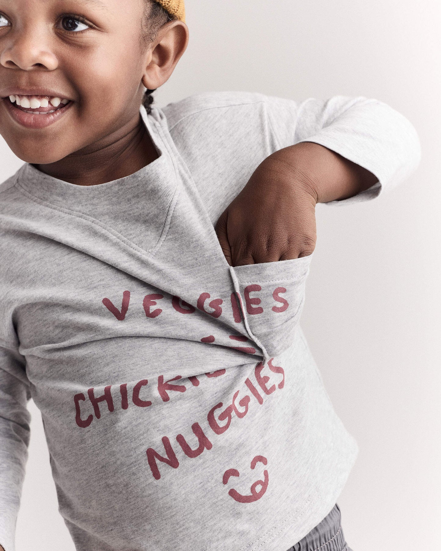 Carter's Toddler 'Chicken Nuggies' Uzun Tərəfli Cibli Qrafik Köynək - Açıq Boz