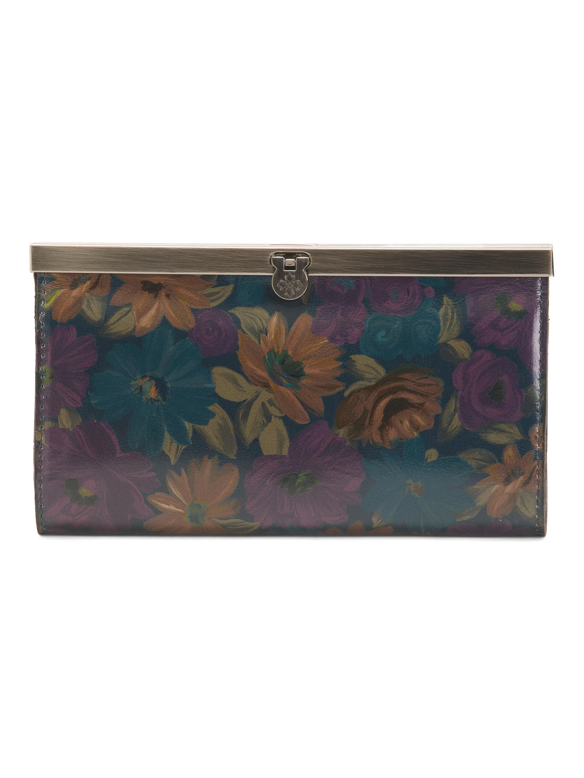 Leather Cauchy Framed Wallet Clutch Hədiyyə Qutusunda