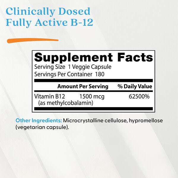 Doctor's Best Tam Aktiv B12 1500 Mcg 180 Bitki Kapsulu