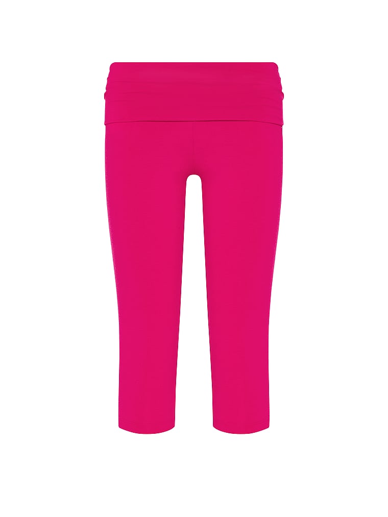 PINK All-Day Cotton™ Foldover Capri Leggings Qadın Capri Leggings