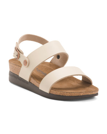 AEROTHOTIC Leather Tori Comfort Wedge Sandals With Antimicrobial Lining
