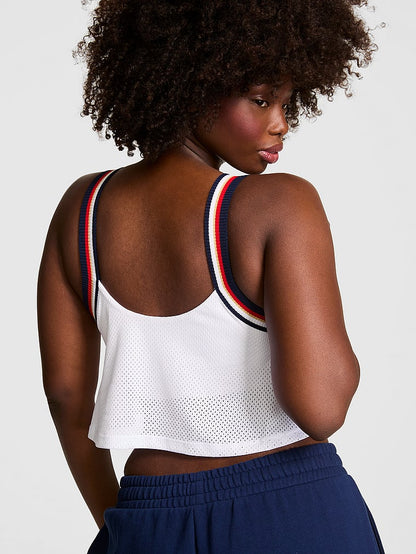 PINK Mesh Flowy Cropped Tank Qadın Atlet