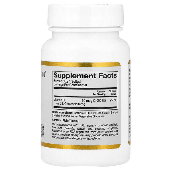 California Gold Nutrition D3 Vitamini 50 Mcg 2000 IU 90 Balıq Jelatini Softgel