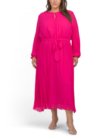 MARINA Plus Pleated Şifon Maksi Geyim