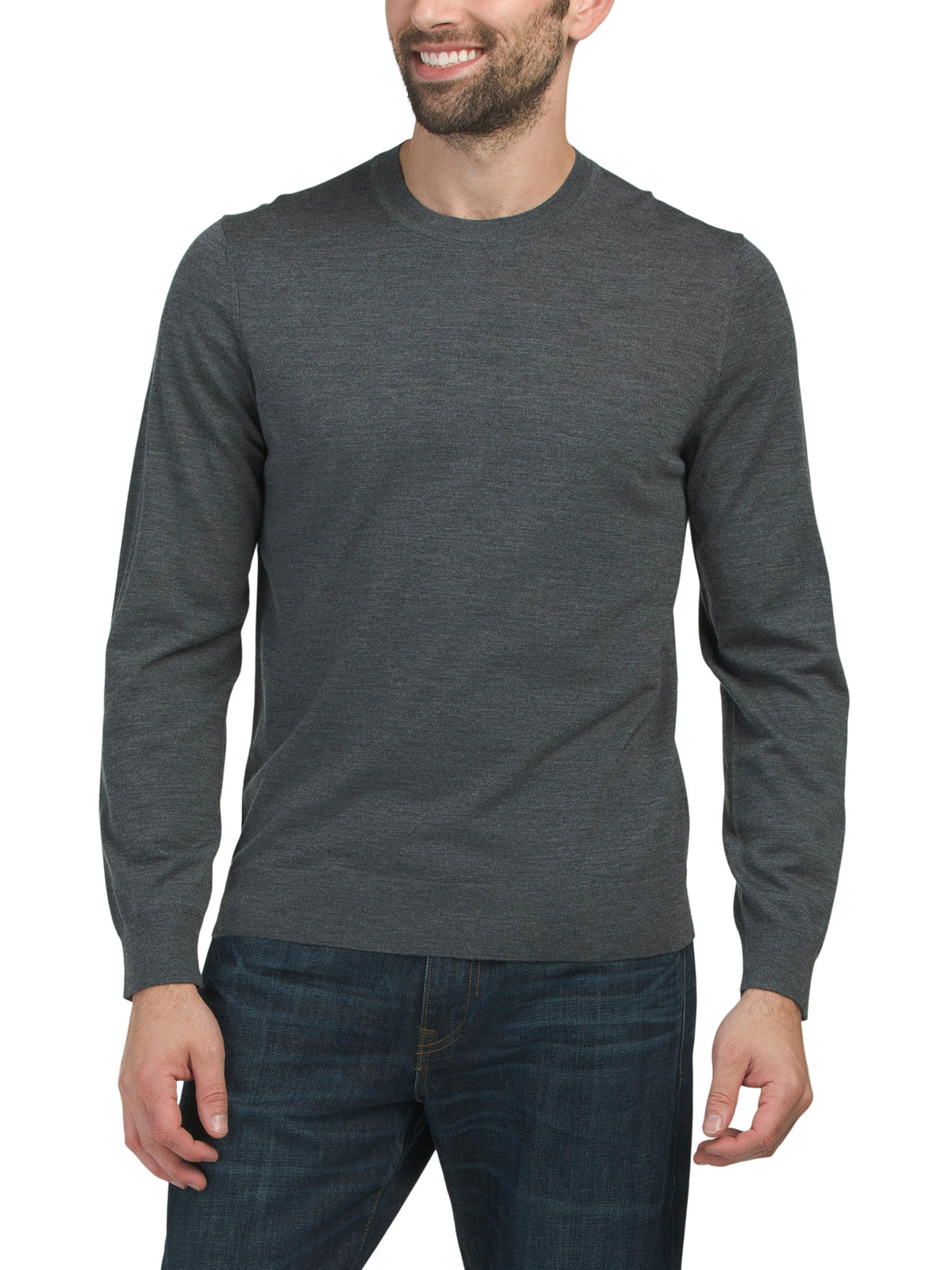 Merino Yün Crew Neck Dartlı Sviter