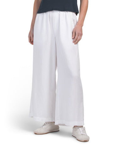 SPLENDID Linen Qarışıqlı Angie Kəsilmiş Palazzo Şalvarları