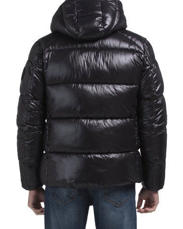 SAVE THE DUCK Edgard Hooded Shine Puffer Gödəkçəsi