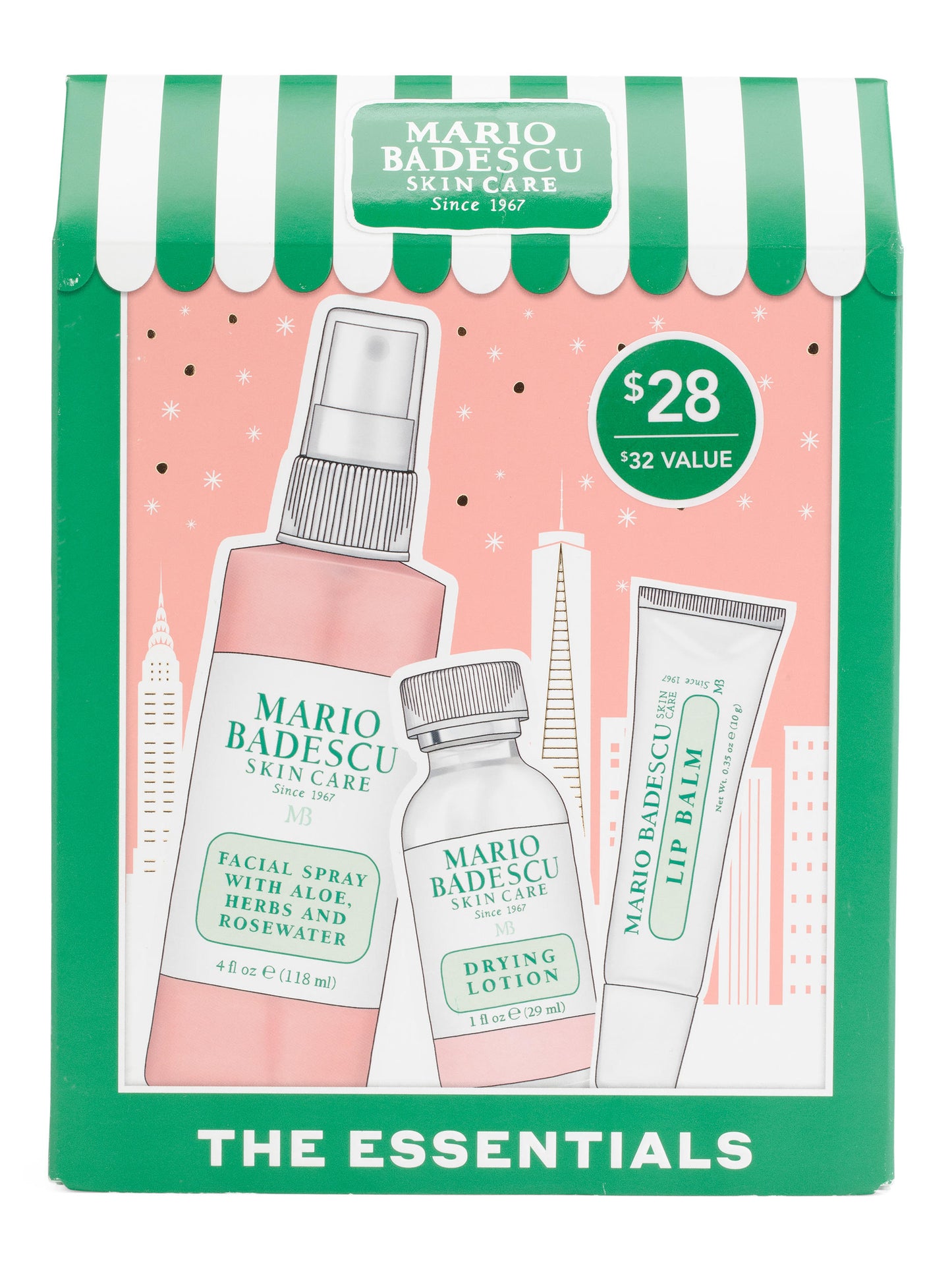 The Essentials Roza Üz Spreyi, Quruyan Lotion və Dodaq Balsam 3-lü Dəsti