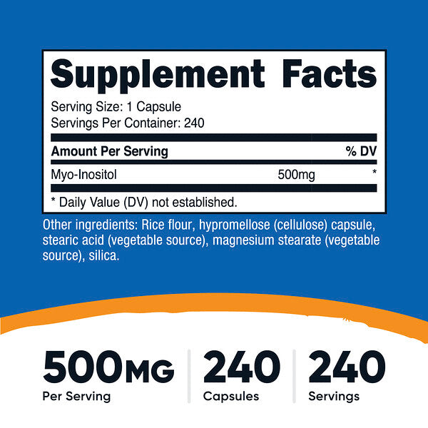Nutricost Inositol 500 Mq 240 Kapsul