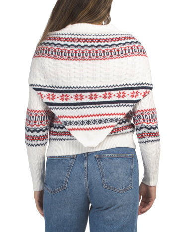 CUPCAKES &amp; CASHMERE Boyun Ətrafı Sweater Üçbucaq Şalı ilə