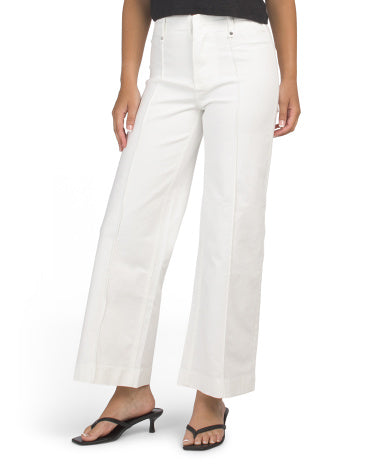 OAT NEW YORK High Rise Clean Front Pintuck Pleated Jeans