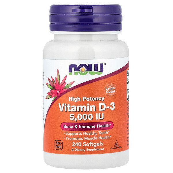 Now Foods D Vitamini 3 Yüksək Potensial 5 000 IU 240 Soft Kapsul