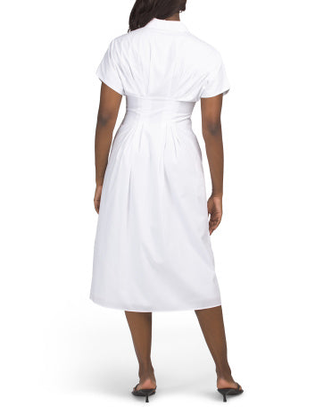 NICOLE MILLER Pintuck Beli Midi Geyim