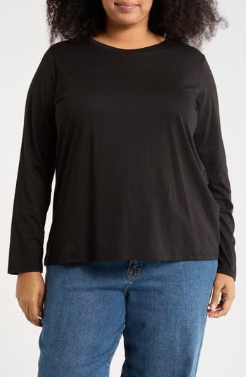 Eileen Fisher Uzun Qollu Biyoloji Pambıq T-Shirt