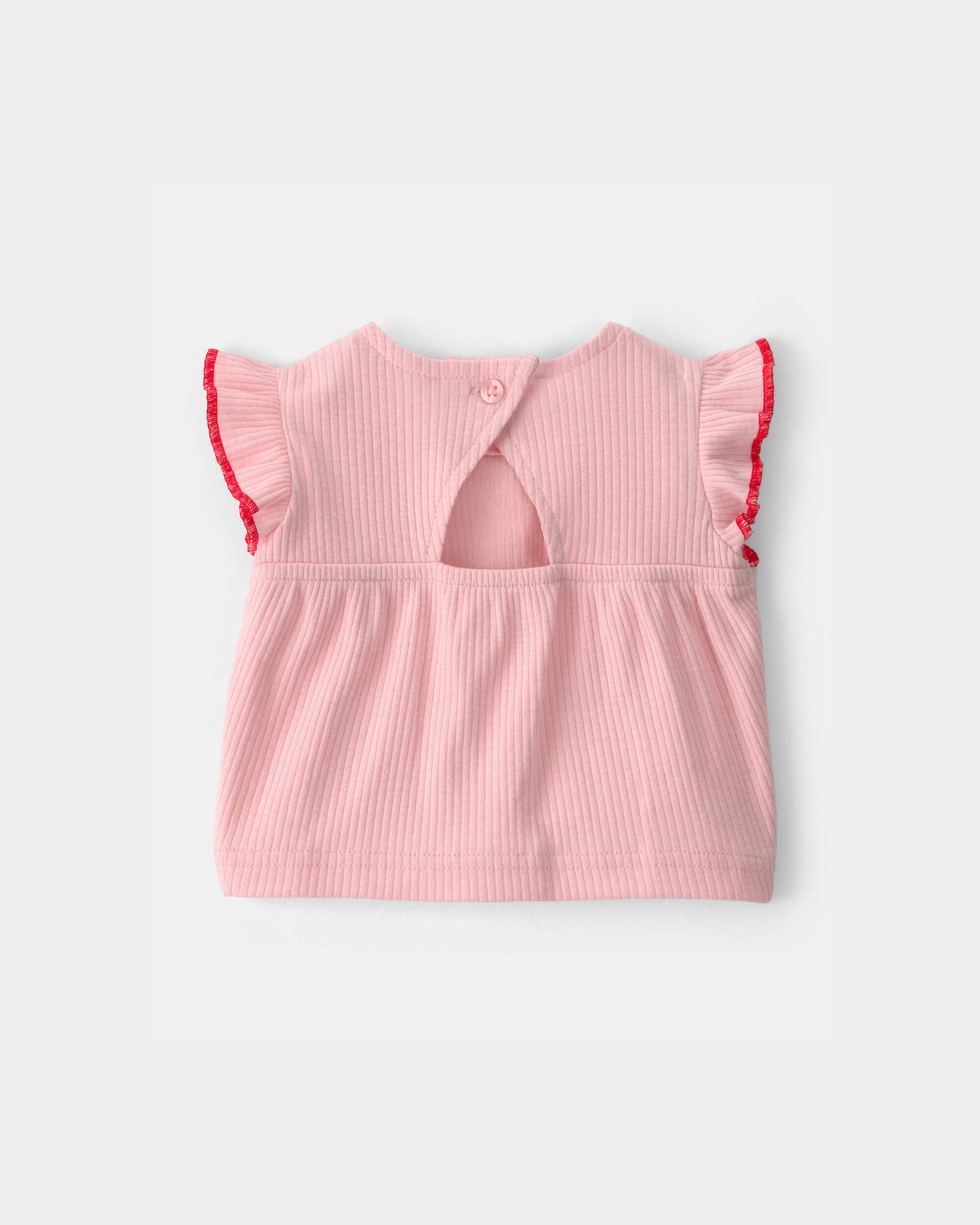 Carter's Qız Uşaq 3-Parça Başbağı, Bluzka və Chambray Şalvar Dəsti - Çəhrayı