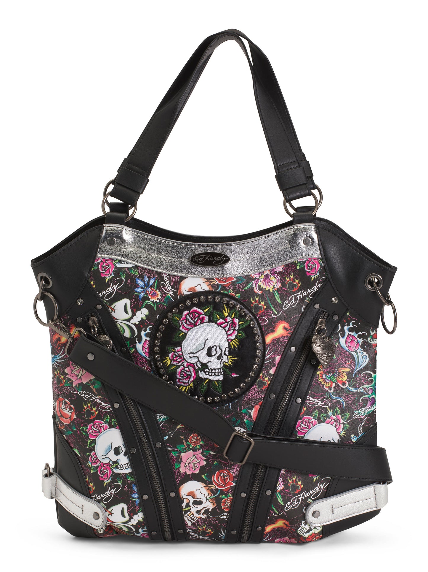 ED HARDY Böyük Ölçülü Kəllə Dizaynlı Çanta