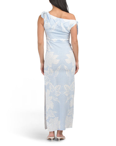 WHITE CLOSET Keten Qarışımlı Çiçek Desen Maxi Geyim