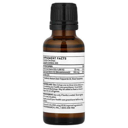 Thorne Vitamin D K2 1 Fl Oz 30 Ml YoxYox