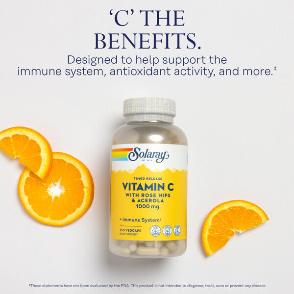 Solaray Timed Release Vitamin C Qülaqlı Itburnu Aserola 1000 Mq 250 Veq Kapsul