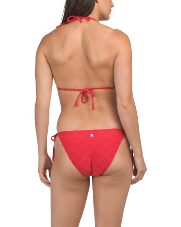 HURLEY İki Parçalı Terry Floral Üçbucaq Bikini Üstü və Bağlamalı Alt Dəsti