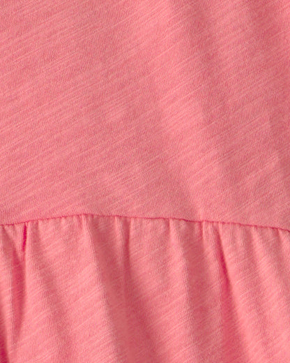 OshKosh B'gosh Qız Peplum Qısa Tərəvəz Köynəyi - Coral