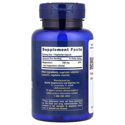 Life Extension Magnesium Citrate 100 Mg 100 Vegetarian Capsule